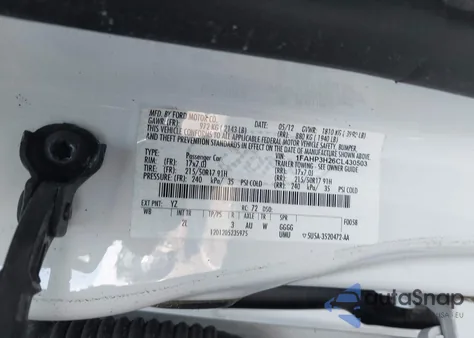 2012 Ford Focus Sel из США, поврежденный, VIN 1FAHP3H26CL430503